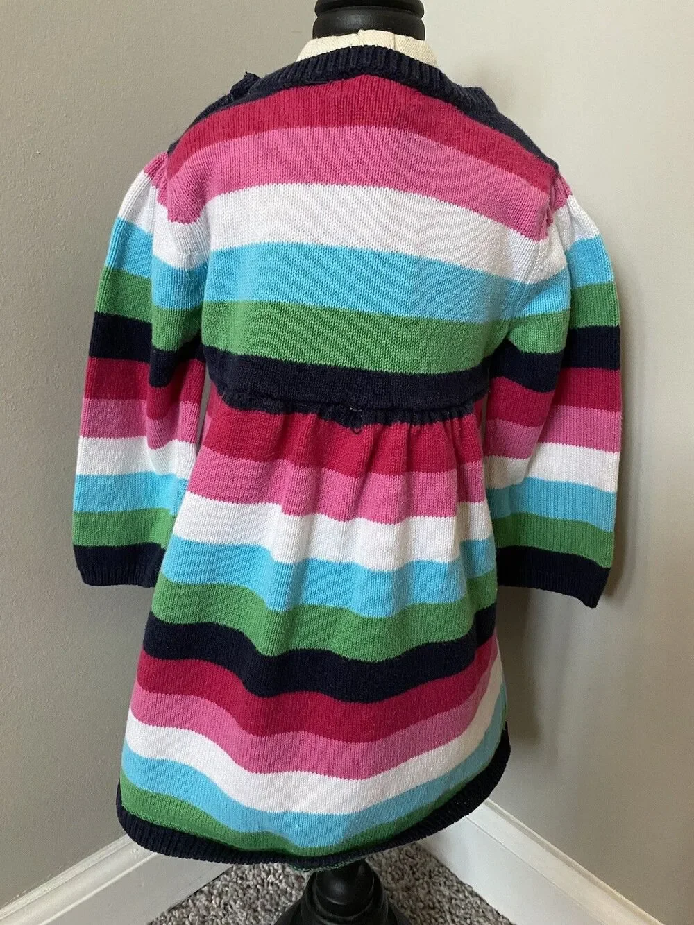 Baby Gap 6-12 Month Pink Blue Stripped Dress Green White